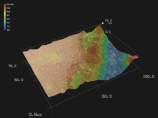 用3D图像确认结构，并进行高度彩色显示、3D形状测量